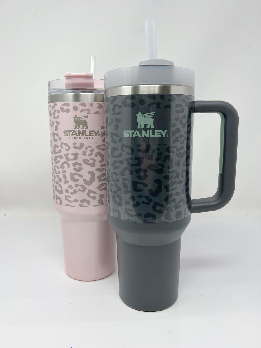 Sunflower Cowprint 40 OZ Stanley Quencher H2.0 Travel Tumbler With