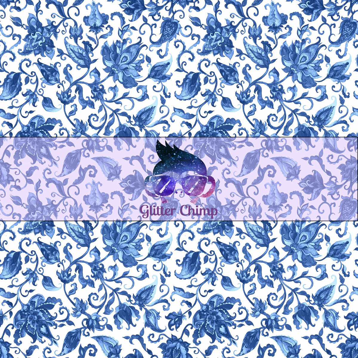 Glitter Chimp Adhesive Vinyl Blue Fillagree