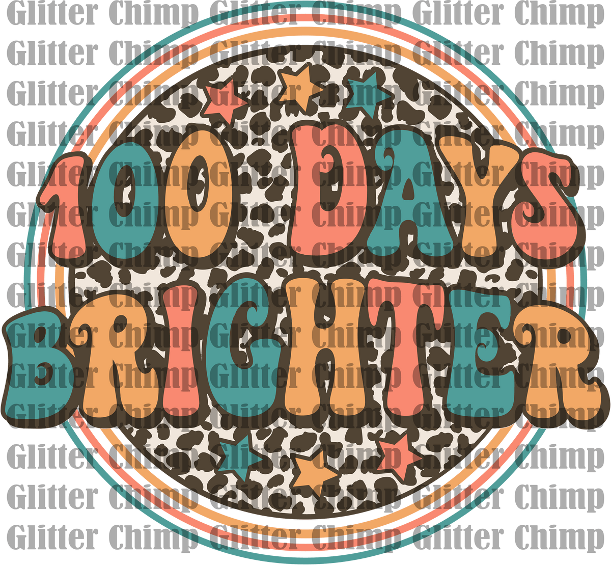 DTF 100 Days Brighter Glitter Chimp