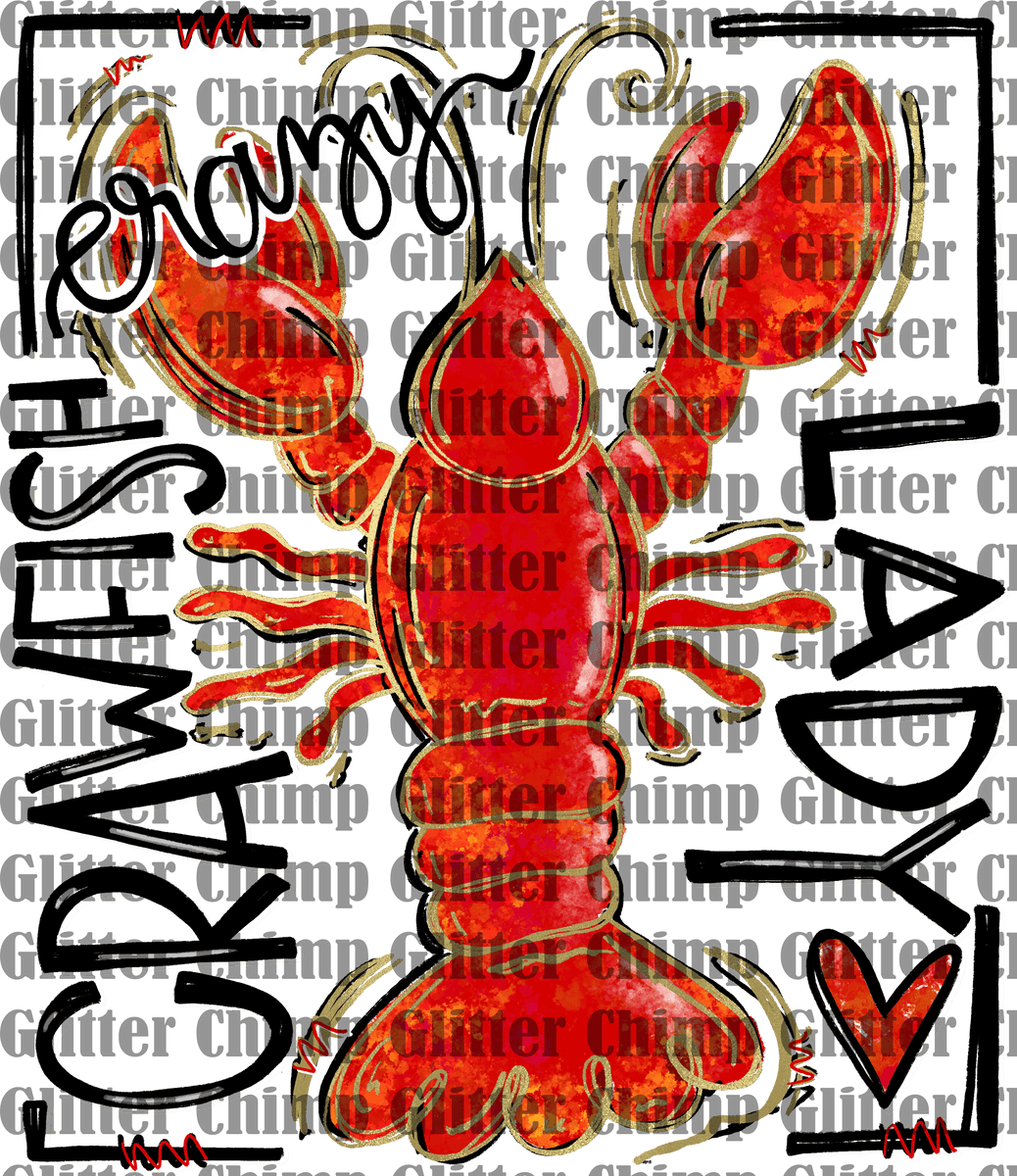UVDTF Crazy Crawfish Lady Glitter Chimp