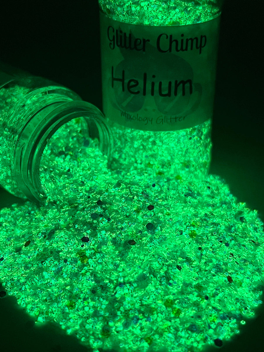 Helium Mixology Glow in the Dark Glitter Glitter Chimp