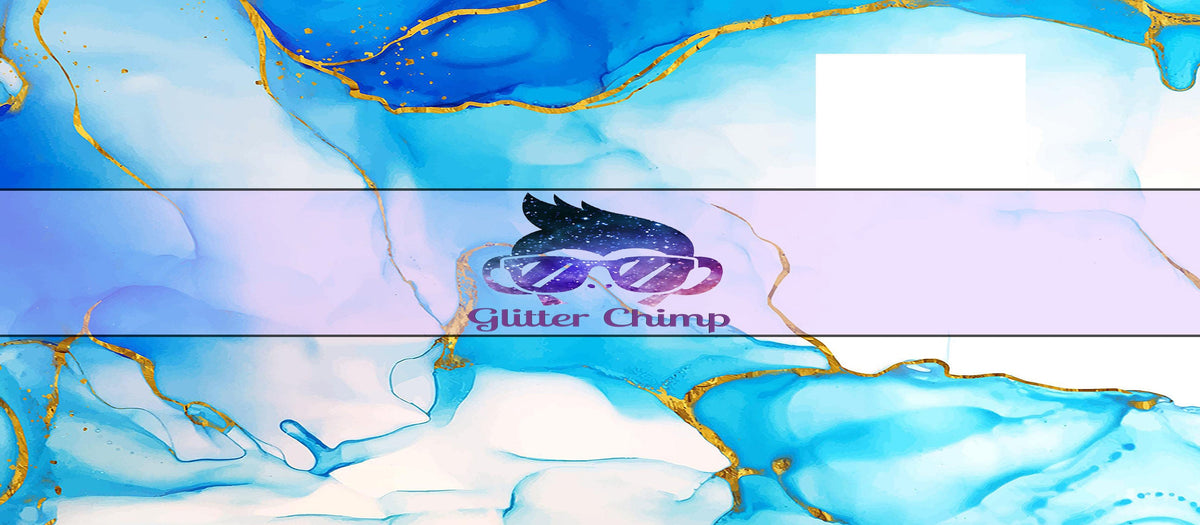 Stanley Vinyl Wrap - Gold & Blue Watercolor – Glitter Chimp