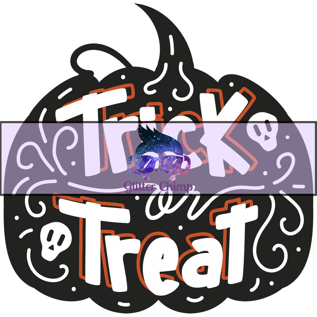 Glitter Chimp Adhesive Vinyl Decal Trick Or Treat Pumpkin Clear Ba