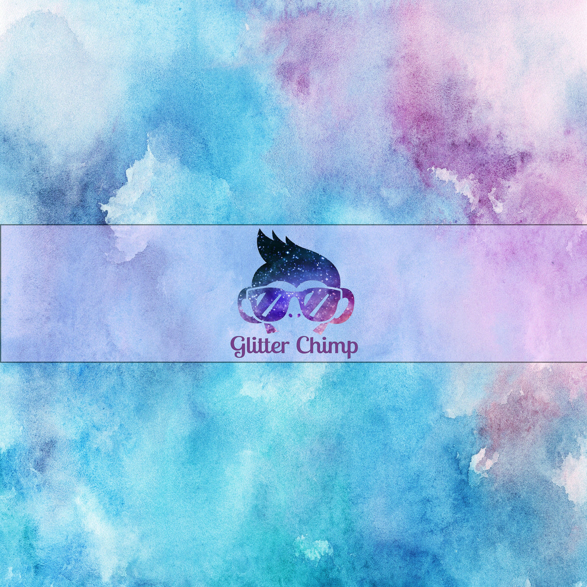 Glitter Chimp Adhesive Vinyl Blue Watercolor