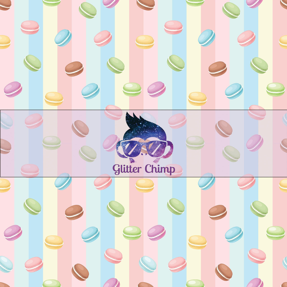 Glitter Chimp Adhesive Vinyl Macarons With Stripes