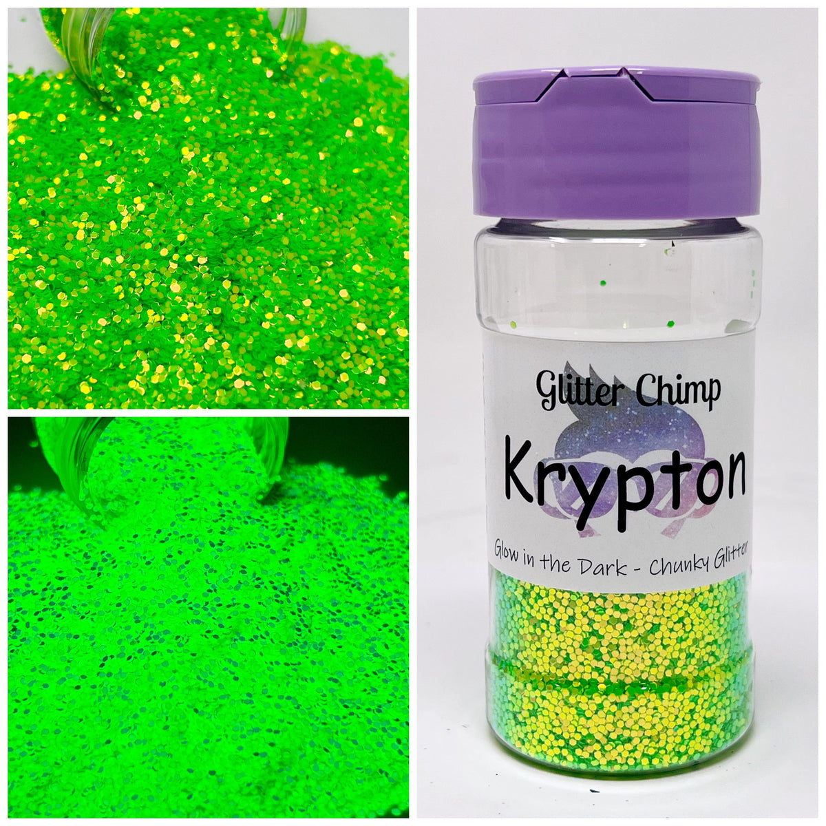 Krypton Chunky Glow in the Dark Glitter Glitter Chimp