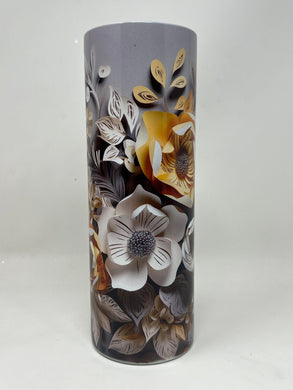 Sublimation Tumbler 12 - 3D Grey Flowers
