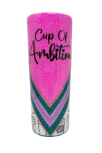 Load image into Gallery viewer, Glitter Chimp Adhesive Vinyl Decal - Cup of Ambition - 2&quot;x3&quot; Clear Background