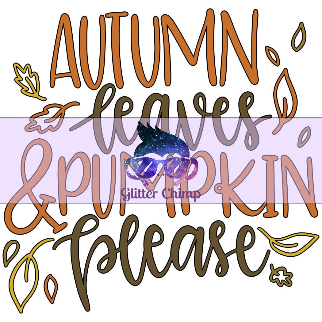 Glitter Chimp Adhesive Vinyl Decal - Autumn Leaves - Clear Background