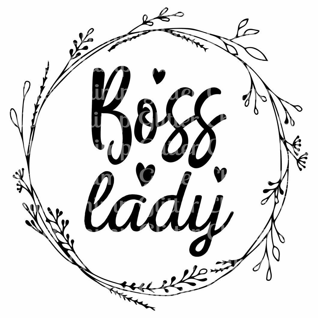 Glitter Chimp Adhesive Vinyl Decal - Boss Lady Floral - 3