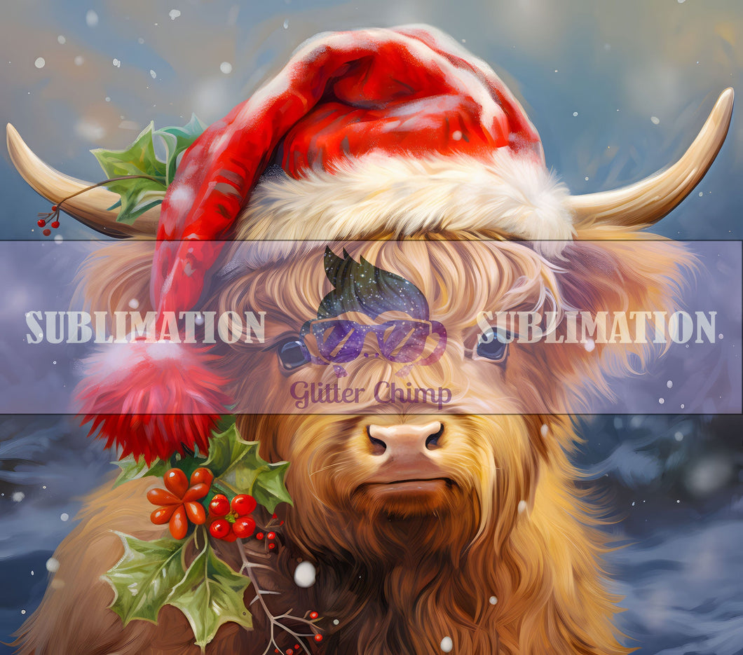 Sublimation Prints for Skinny Tumblers - Christmas Calf