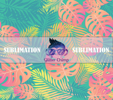 Sublimation Prints Skinny Tumbler - Colorful Palms Pattern