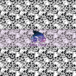 Glitter Chimp Adhesive Vinyl - Flowered Skulls