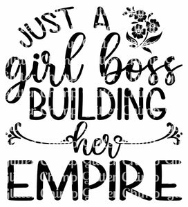 Glitter Chimp Adhesive Vinyl Decal - Girl Boss Building Her Empire - 3" Clear