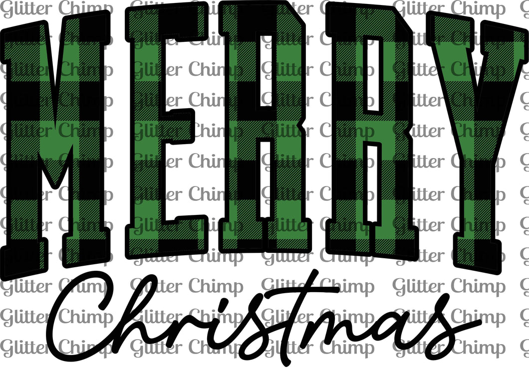 DTF - Green Plaid Merry Christmas