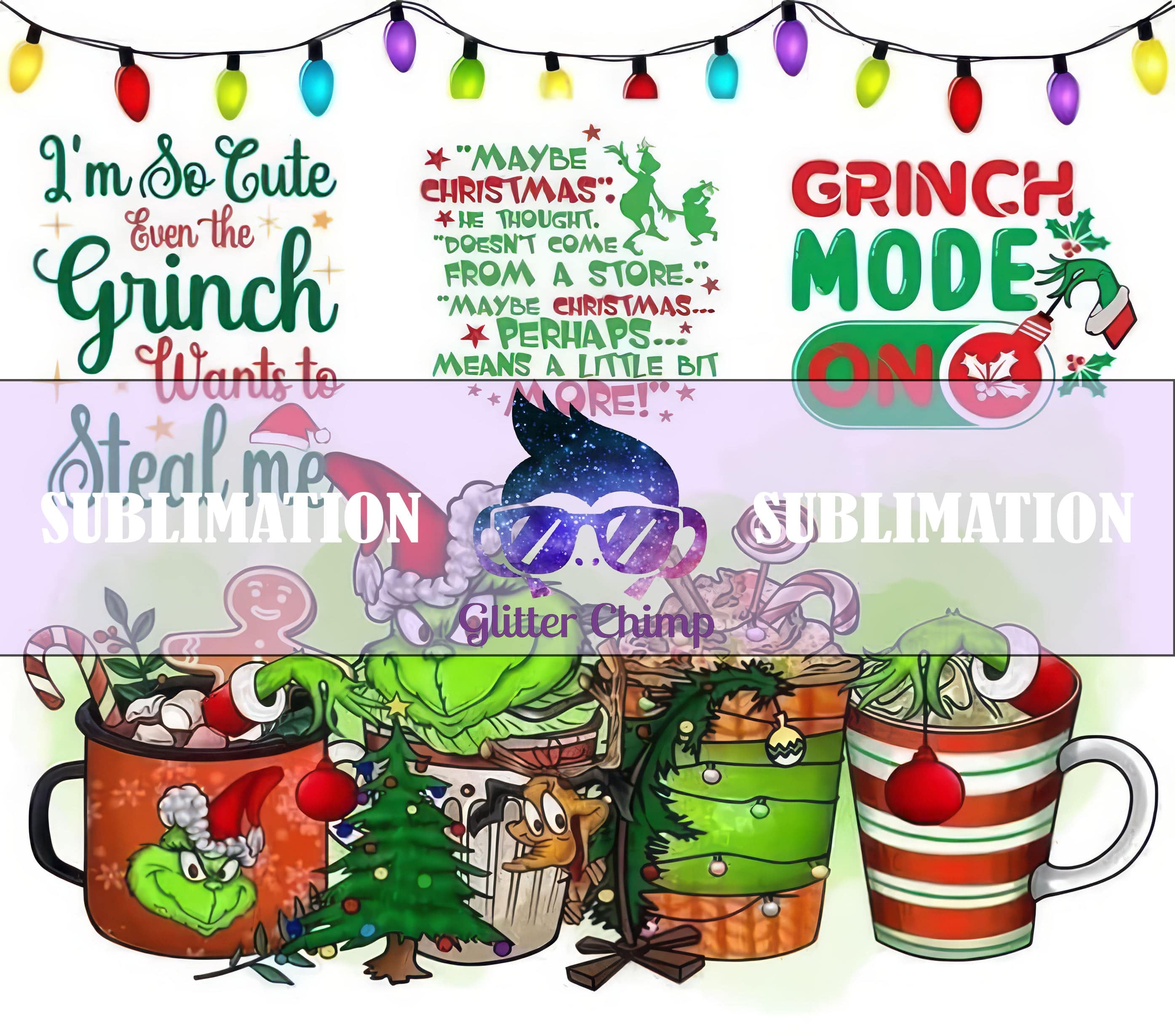 Grinch Glitter Tumbler Maybe Christmas He Thought Doesn't Come