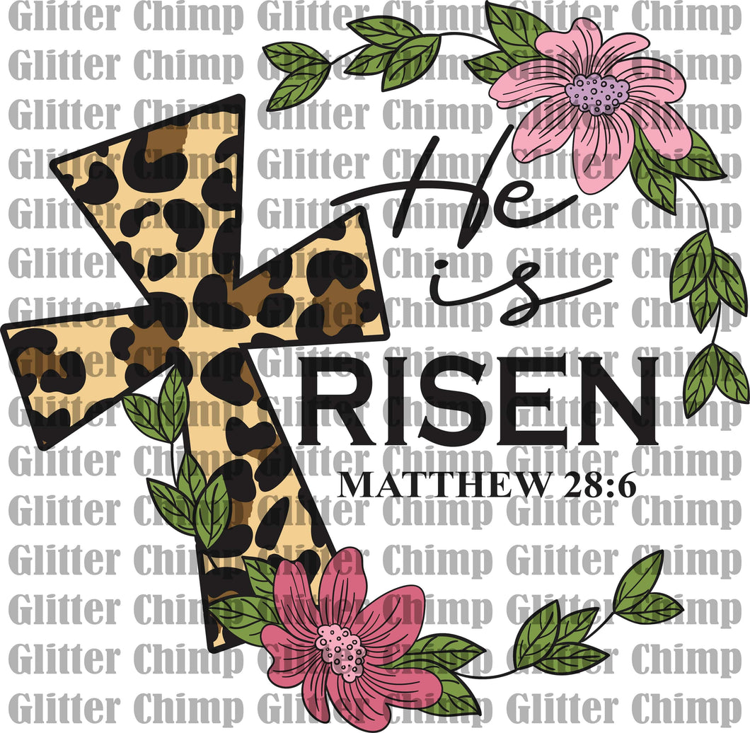 DTF - He Is Risen Cross