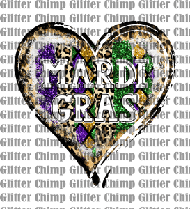 UVDTF - Heart Mardi Gras