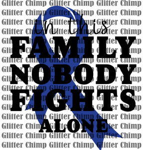 DTF - In This Family No One Fights Alone - Blue Awareness