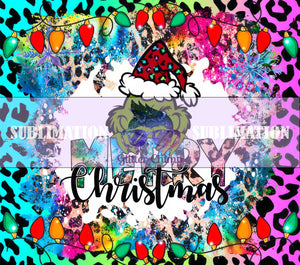 Sublimation Prints for Skinny Tumblers - Leopard Grinch Christmas