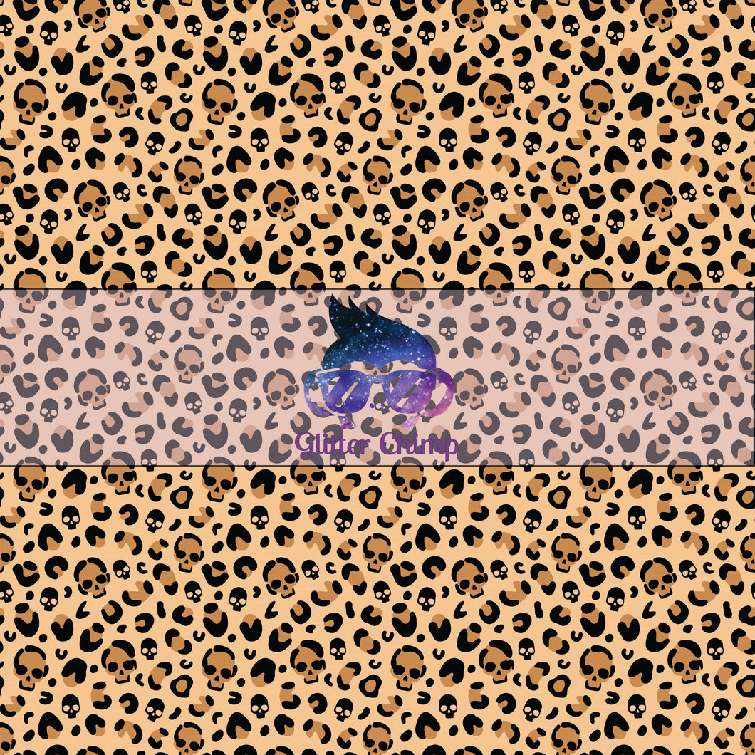 Glitter Chimp Adhesive Vinyl - Leopard Skulls