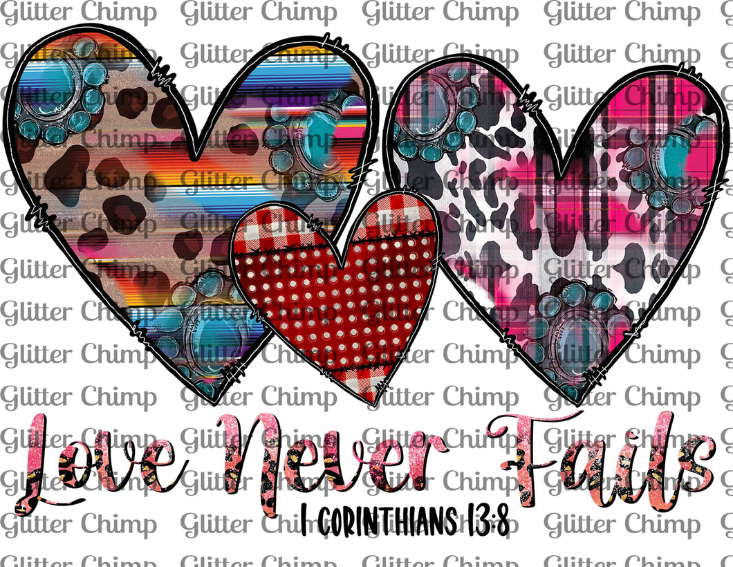 DTF - Love Never Fails - Corinthians 13:8 - Hearts