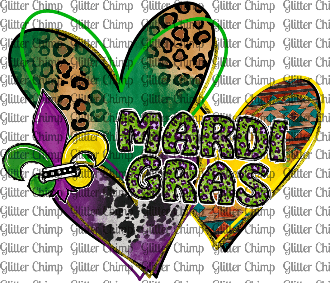 DTF - Mardi Gras Hearts