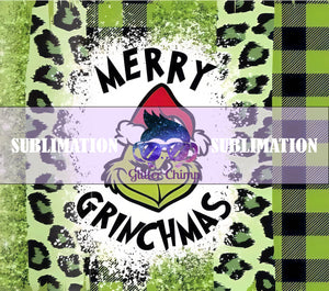 Sublimation Prints for Skinny Tumblers - Merry Grinchmas