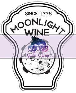 Glitter Chimp Adhesive Vinyl Decal - Moonlight Wine - Clear Background