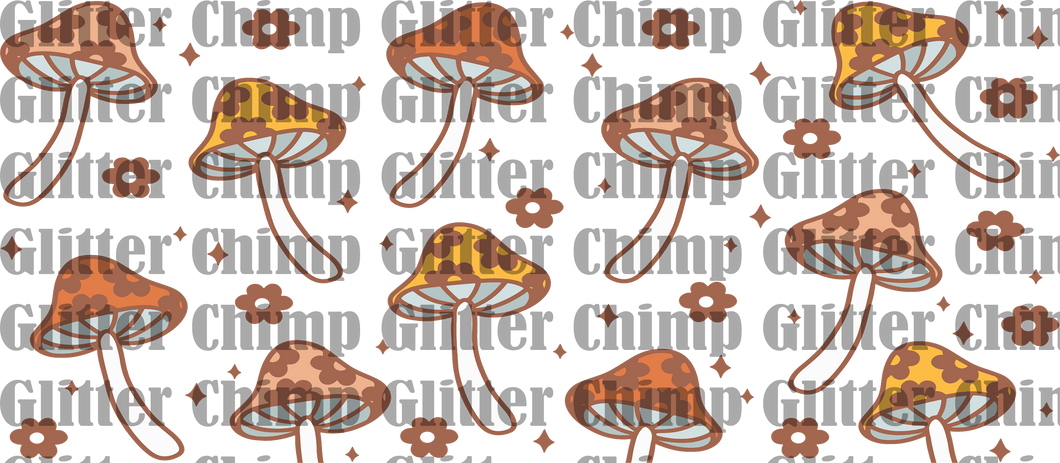 UVDTF - Mushrooms & Flowers- 16 Ounce Wrap