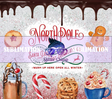 Sublimation Prints for Skinny Tumblers - North Pole Hot Chocolate