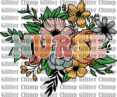 UVDTF - Nurse Colorful Flowers