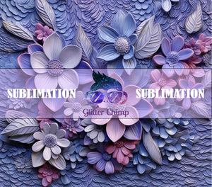 Sublimation Prints Skinny Tumblers - 3D Purple Daisies