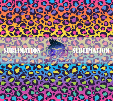 Sublimation Prints Skinny Tumblers - Rainbow Leopard