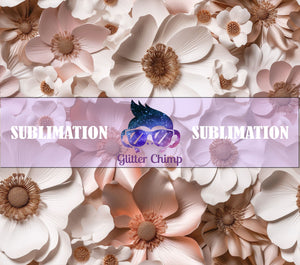 Sublimation Prints Skinny Tumblers - 3D Rose Gold Flowers