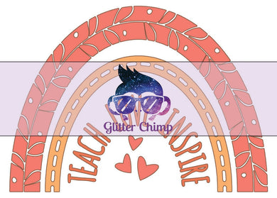 Glitter Chimp Adhesive Vinyl Decal - Teach Love Inspire - Clear Background
