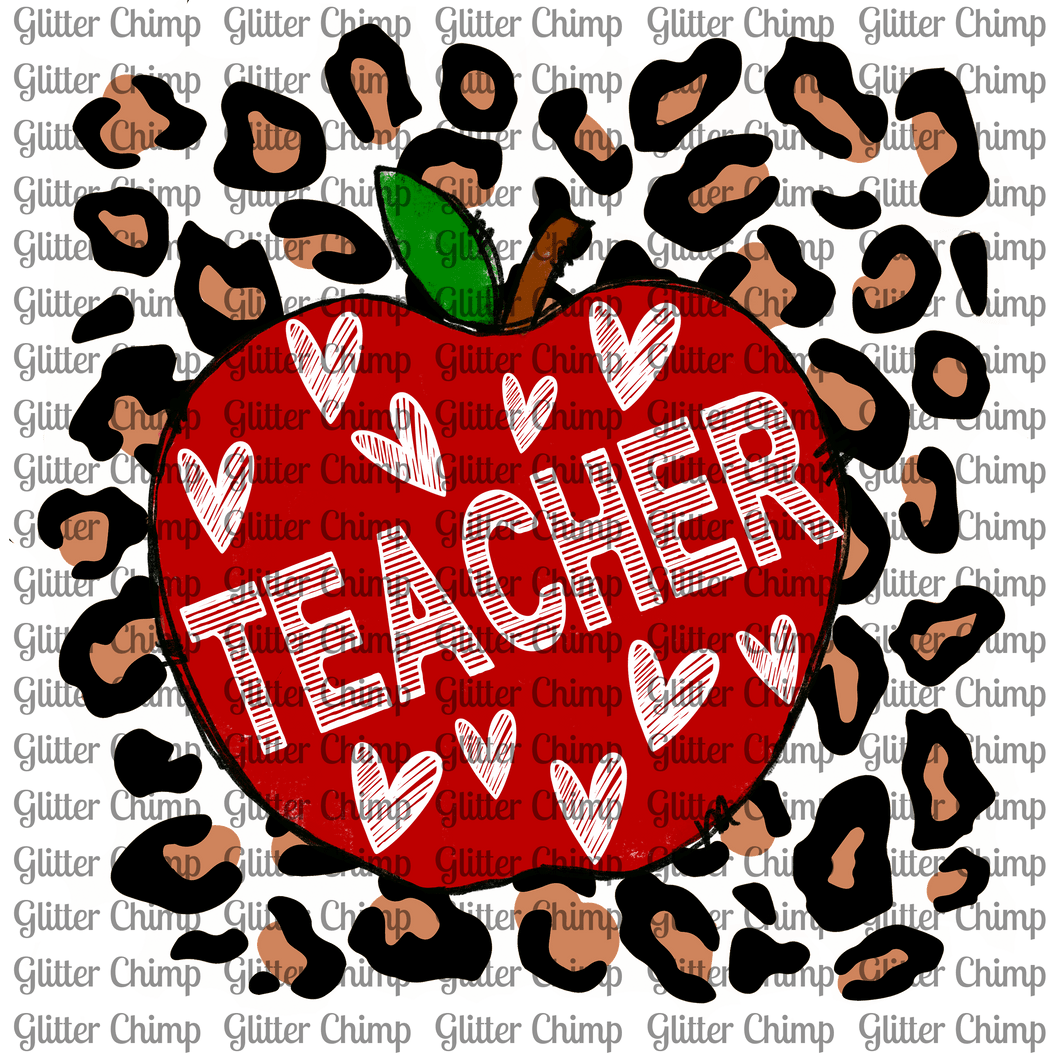 UVDTF Teacher Apple Glitter Chimp