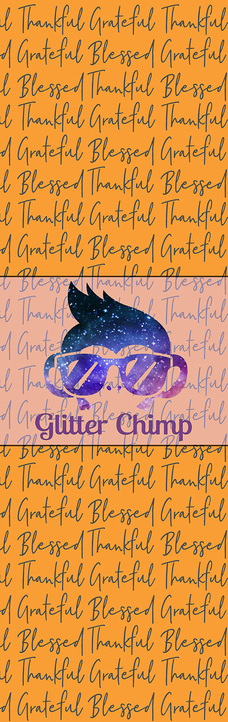 Glitter Chimp Vinyl Pen Wrap - Thankful Grateful Blessed - 4.75