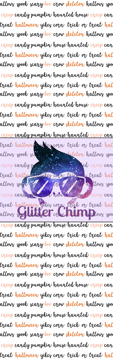 Glitter Chimp Vinyl Pen Wrap - Words of Halloween - 4.75