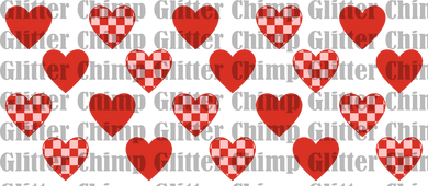 UVDTF - Checkered Hearts - 16 Ounce Wrap