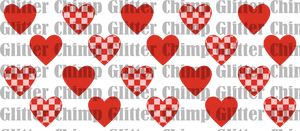UVDTF - Checkered Hearts - 16 Ounce Wrap
