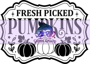Glitter Chimp Adhesive Vinyl Decal - Fresh Picked Pumpkins - Clear Background