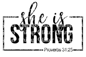 Glitter Chimp Adhesive Vinyl Decal - She Is Strong - 3
