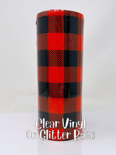 Load image into Gallery viewer, Glitter Chimp Adhesive Vinyl - Red Plaid Pattern