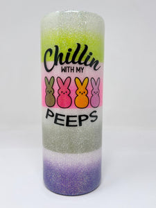 Glitter Chimp Adhesive Vinyl Decal - Chillin' With My Peeps - 3"x3" Clear Background