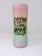 Load image into Gallery viewer, Glitter Chimp Adhesive Vinyl Decal - Rise Up &amp; Pray - 3&quot;x3.5&quot; Clear Background