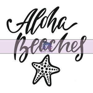 Glitter Chimp Adhesive Vinyl Decal - Aloha Beaches - 3"x3" Clear Background