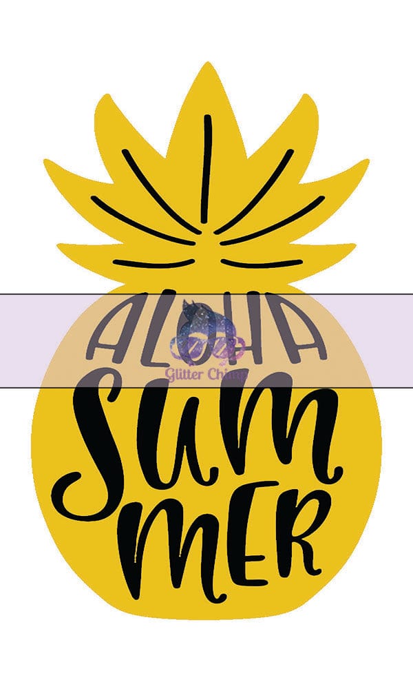 Glitter Chimp Adhesive Vinyl Decal - Aloha Summer Yellow Pineapple - 2