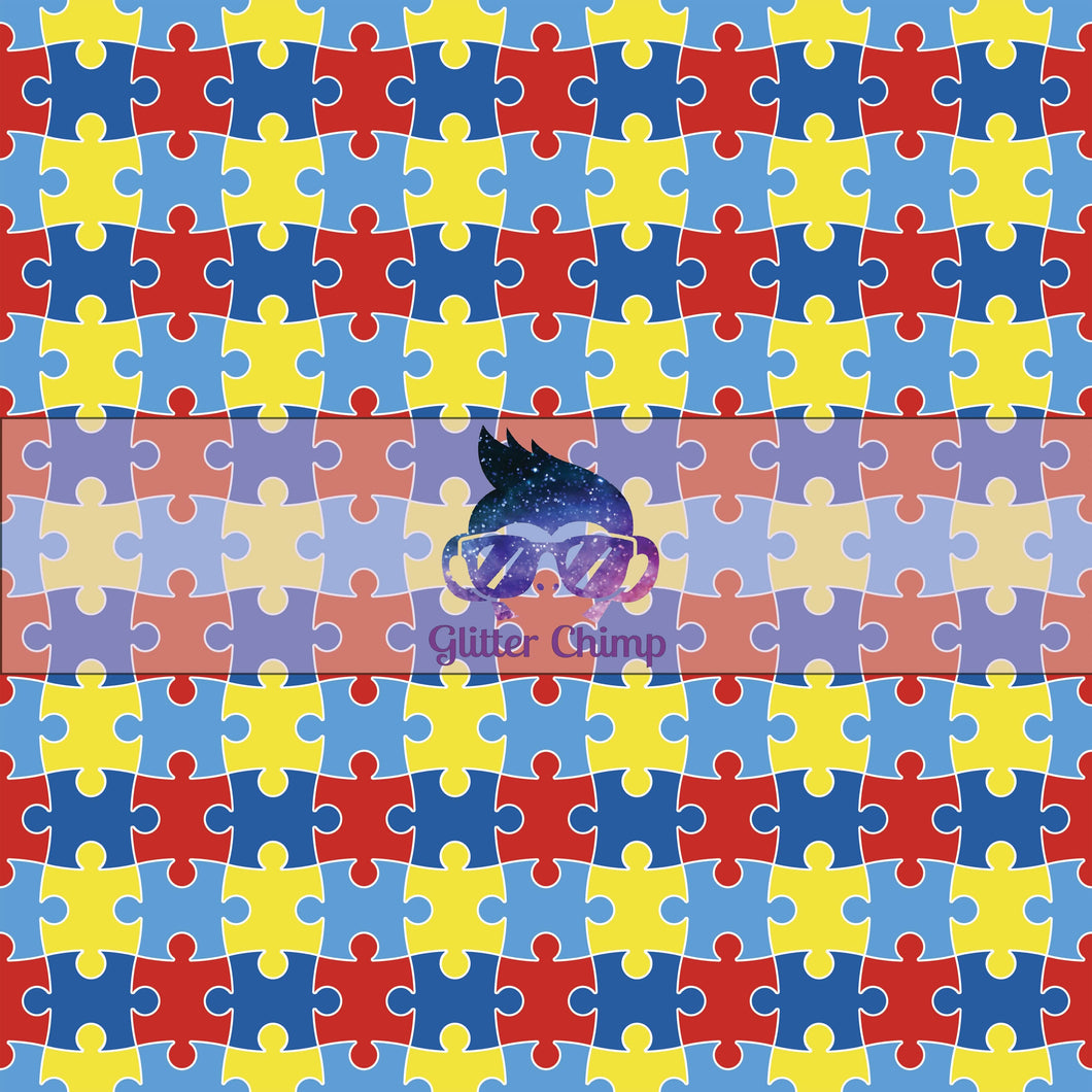 Glitter Chimp Adhesive Vinyl - Autism Puzzle Pattern