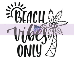 Glitter Chimp Adhesive Vinyl Decal - Beach Vibes Only - 3